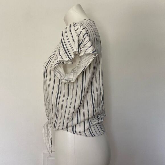 Sim & Sam stripe button front flutter top - Picture 5 of 8